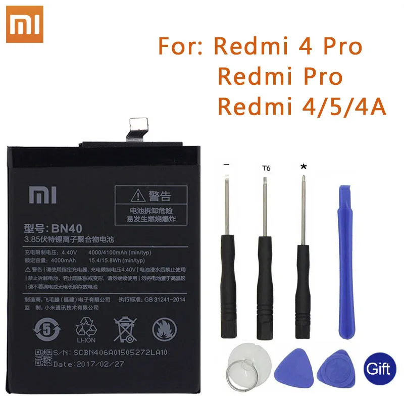 Xiao Mi Original Phone Battery BN40 For Xiaomi Redmi 4 Pro Prime 3G RAM for Redmi 4 5 4A Redmi Pro BN35 BM4A BN30 BN42 Batteries
Xiao Mi Original Phone Battery BN40 For Xiaomi Redmi 4 Pro Prime 3G RAM for Redmi 4 5 4A Redmi Pro BN35 BM4A BN30 BN42 Batteries