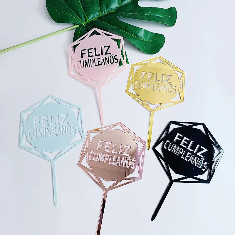 Acrylic Cake Toppers Feliz Cumpleaños Spainish Happy Birthday Cupcake Cake Topper Flags Baby Shower Decor Baking DIY Kids Party
Acrylic Cake Toppers Feliz Cumpleaños Spainish Happy Birthday Cupcake Cake Topper Flags Baby Shower Decor Baking DIY Kids Party