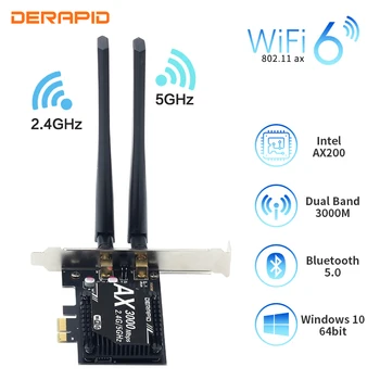 Dual Band 2400Mbps WiFi-6 AX200NGW PCI-E Wireless Adapter Bluetooth 5.1 Wifi Network Card For Pc Desktop Windows 10
Dual Band 2400Mbps WiFi-6 AX200NGW PCI-E Wireless Adapter Bluetooth 5.1 Wifi Network Card For Pc Desktop Windows 10