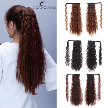 XUANGUANG Natural Loose Wave Ponytail Long Wavy Wrap Around Clip In Ponytail Hair Extension Heat Resistant Synthetic Fake Hair
XUANGUANG Natural Loose Wave Ponytail Long Wavy Wrap Around Clip In Ponytail Hair Extension Heat Resistant Synthetic Fake Hair