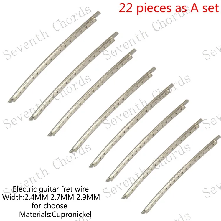 A Set 22 Pcs Cupronickel Electric guitar fret wire Copper-nickel alloy Guitar Fingerboard fret wire - Width 2.4mm & 2.7mm &2.9mm
A Set 22 Pcs Cupronickel Electric guitar fret wire Copper-nickel alloy Guitar Fingerboard fret wire - Width 2.4mm & 2.7mm &2.9mm
