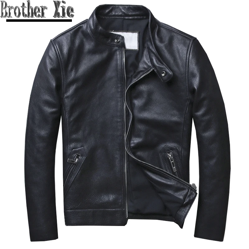 Plus Size 5XL Casual Leather Jacket Men Stand Collar Black 100% Cowhide Jackets Male High Quality Mens Genuine Leather Jacket
Plus Size 5XL Casual Leather Jacket Men Stand Collar Black 100% Cowhide Jackets Male High Quality Mens Genuine Leather Jacket
