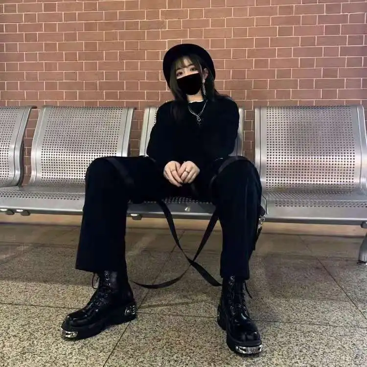 FREE SHIPPING Punk Style Metal Ankle Boots JKP4350