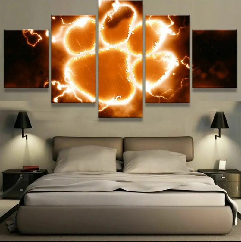 Abstract Tiger Footprints Flame Logo 5 Panel Canvas Picture Print Wall Art Canvas Painting Wall Decor for Living Room No Framed
Abstract Tiger Footprints Flame Logo 5 Panel Canvas Picture Print Wall Art Canvas Painting Wall Decor for Living Room No Framed