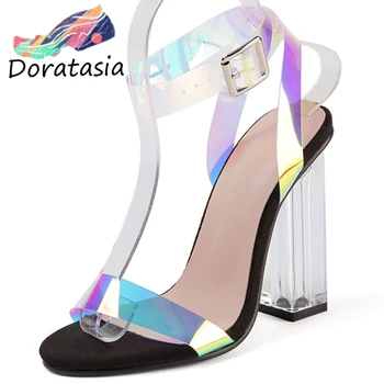 DORATASIA Cool Summer Colorful PVC Sandals Fashion High Clear Heels Party Sandals Women Summer Sexy Evening Shoes Woman
DORATASIA Cool Summer Colorful PVC Sandals Fashion High Clear Heels Party Sandals Women Summer Sexy Evening Shoes Woman