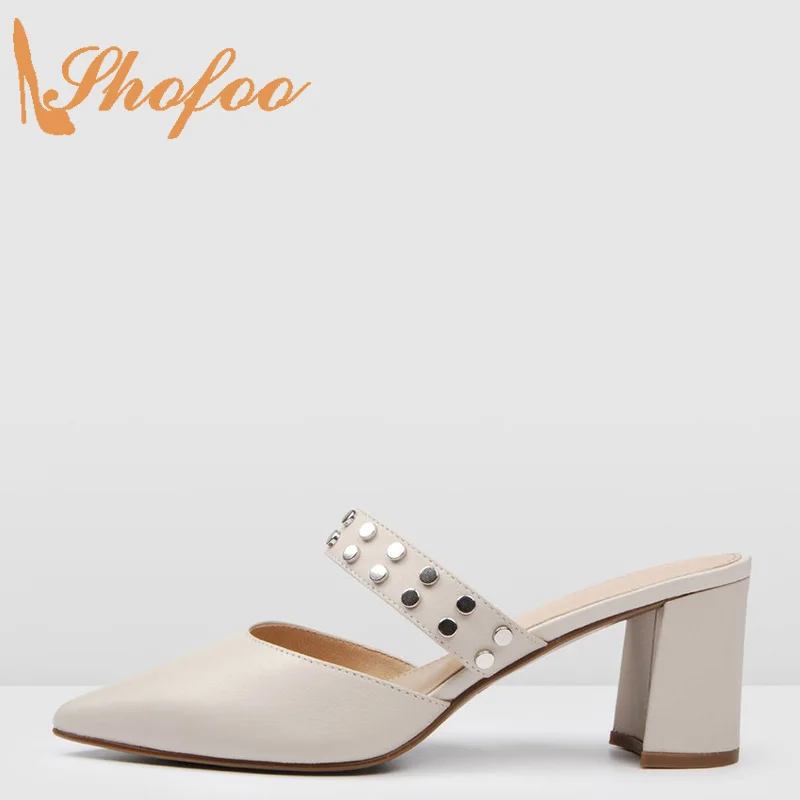 Shofoo Woman Pointed Toe Square Heels Sandals Metal Decoration Studded Feature Strap Shoes Party Dress Footwear Large Size 15
Shofoo Woman Pointed Toe Square Heels Sandals Metal Decoration Studded Feature Strap Shoes Party Dress Footwear Large Size 15