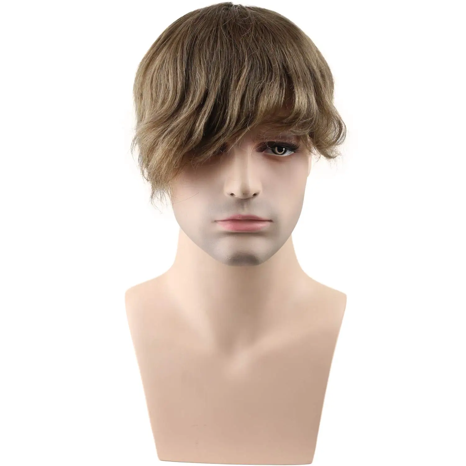 Toupee For Men Hair Pieces 100% European Virgin Human Hair Replacement System For Men 10"x8" Toupee Men #18 Light Brown Color