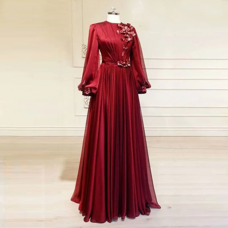 Elegant Burgundy Chiffon Evening Dress Sequins A-line Prom Dresses Dubai Long Sleeves Formal Party Gowns Abendkleider Plus Size
Elegant Burgundy Chiffon Evening Dress Sequins A-line Prom Dresses Dubai Long Sleeves Formal Party Gowns Abendkleider Plus Size