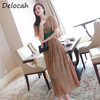 Delocah Summer Women Fashion Designer Midi Dress Sexy V-Neck Ruffles Hollow Out High Waist Floral Print Female A-Line Dresses
Delocah Summer Women Fashion Designer Midi Dress Sexy V-Neck Ruffles Hollow Out High Waist Floral Print Female A-Line Dresses