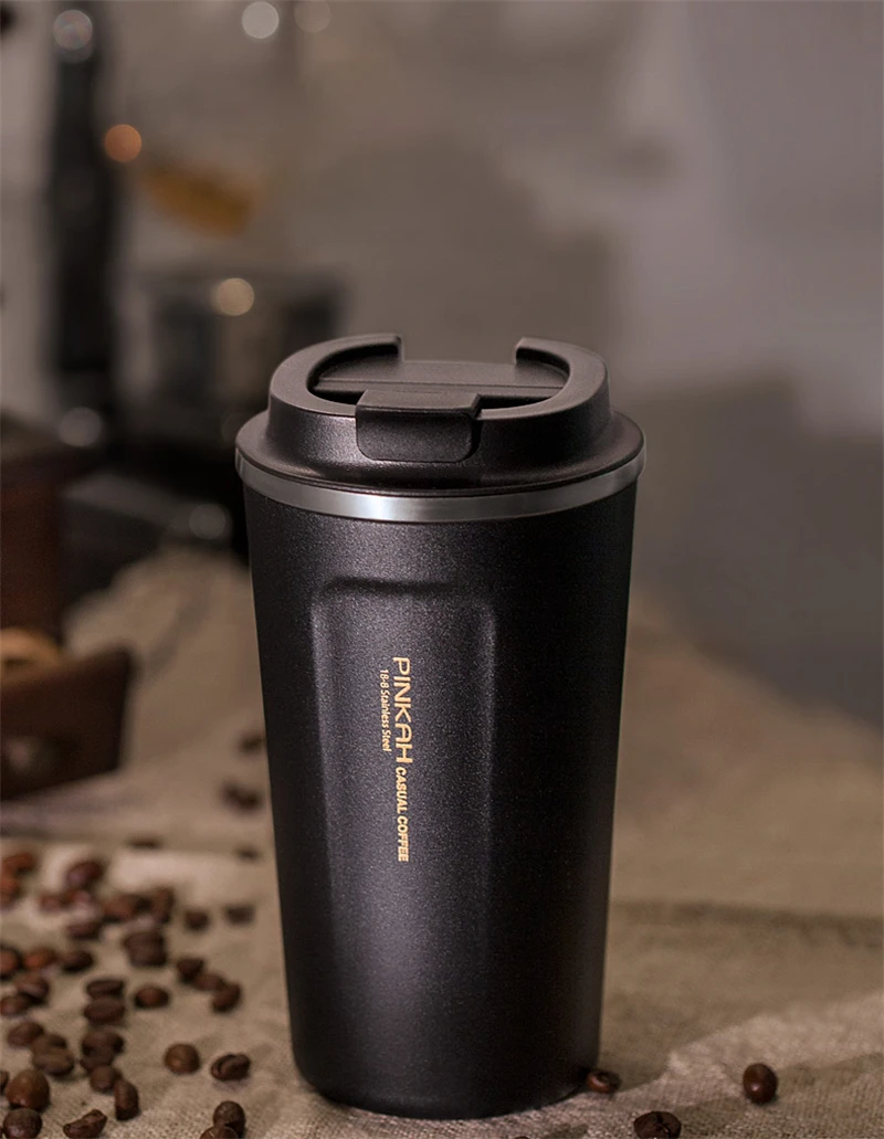 stainless steel coffee mug with lid car water bottle vacuum