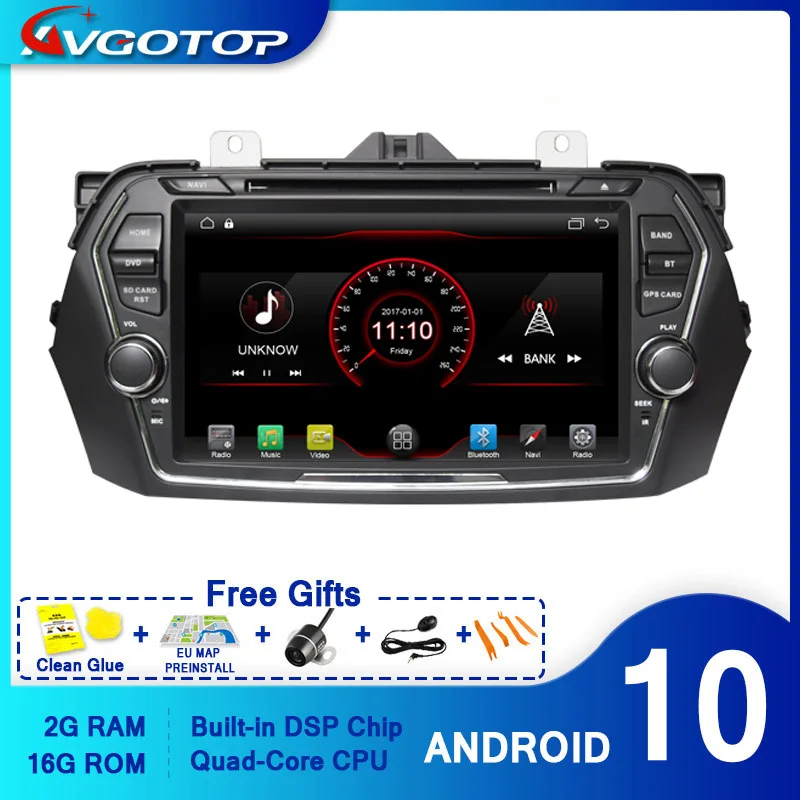 AVGOTOP Android 10 Wince автомобильный радиоприемник DVD-плеер для SUZUKI CIAZ ALIVIO 2G 16G