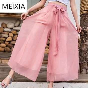 MEIXIA Summer Autumn Women Casual Flare Pants Women Elastic Waist Belt Ribbons Office Lady Soild 6 Colors Wide Leg Pants Female
MEIXIA Summer Autumn Women Casual Flare Pants Women Elastic Waist Belt Ribbons Office Lady Soild 6 Colors Wide Leg Pants Female