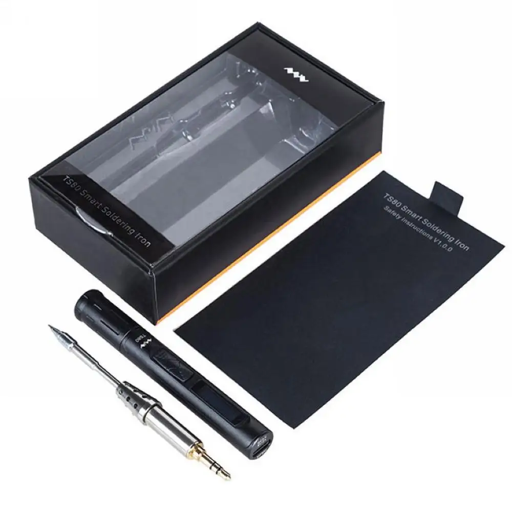 TS80 Mini Portable Digital Electric Soldering Iron Adjustable Temperature Type C TS-B02 D25 Solder Tip QC3.0 Quick Charger Kit
TS80 Mini Portable Digital Electric Soldering Iron Adjustable Temperature Type C TS-B02 D25 Solder Tip QC3.0 Quick Charger Kit