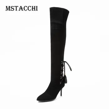 Mstacchi Ladies Ankle Strap Solid Thin Heels A Paint Boots Concise Patchwork Sewing Pointed Toe Thigh High Boots For Women
Mstacchi Ladies Ankle Strap Solid Thin Heels A Paint Boots Concise Patchwork Sewing Pointed Toe Thigh High Boots For Women