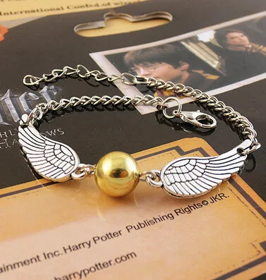 Фото Vintage Jewelry Retro Tone Golden Snitch Pocket Wings Bracelet pulseras For Men and Women Wholesale | Украшения и аксессуары