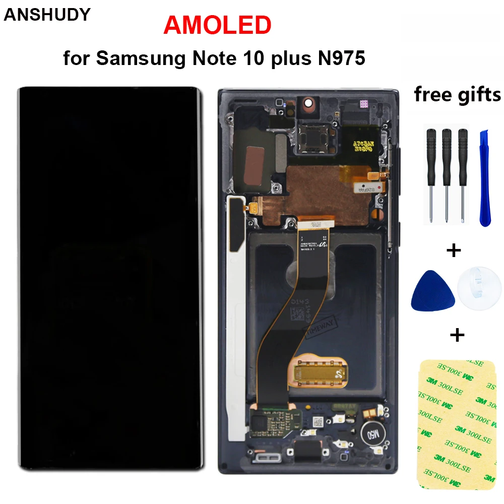 AMOLED For Samsung Galaxy Note 10 plus Note 10+ Note 10 pro LCD Touch Screen With Frame Digitizer Assembly Display N975 N9750/DS
AMOLED For Samsung Galaxy Note 10 plus Note 10+ Note 10 pro LCD Touch Screen With Frame Digitizer Assembly Display N975 N9750/DS