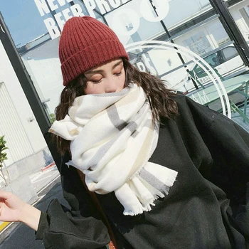 200cmx90cm Autumn female White plaid Women cashmere scarves shawl 2020 Women's winter brand scarf poncho cape coat bandana lady
200cmx90cm Autumn female White plaid Women cashmere scarves shawl 2020 Women's winter brand scarf poncho cape coat bandana lady