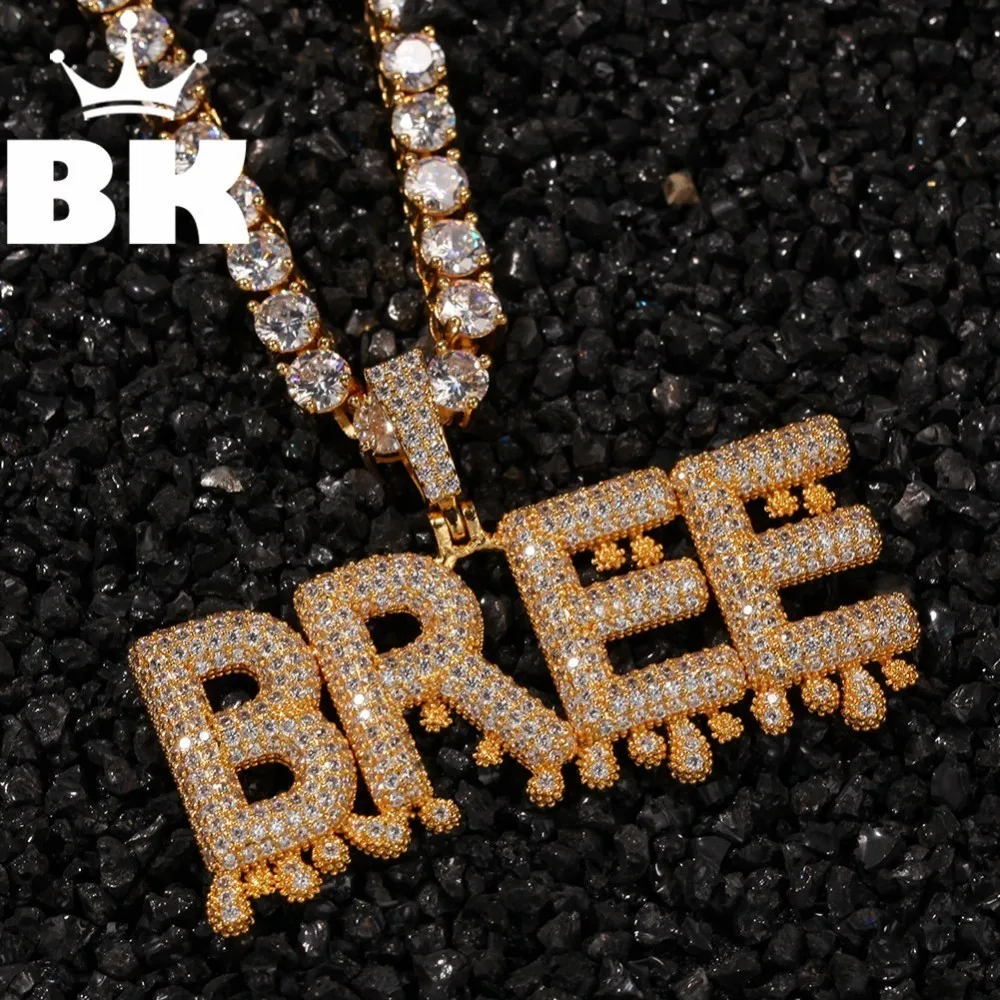 HIP HOP Custom Drops of water Letters Pendant Necklace Combination Words Name With 4mm CZ Tennis Chains Full Iced Jewelry
HIP HOP Custom Drops of water Letters Pendant Necklace Combination Words Name With 4mm CZ Tennis Chains Full Iced Jewelry