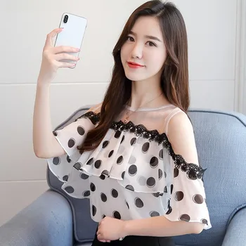Fashion womens tops and blouses Dot Print Chiffon Blouse Shirt Female Short Sleeve Lace Slash Neck Loose Top 1
Fashion womens tops and blouses Dot Print Chiffon Blouse Shirt Female Short Sleeve Lace Slash Neck Loose Top 1