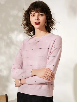 JECH 2019 Autumn and Winter Cashmere and Wool Striped Pullovers O-Neck Women Sweater Cardigans
JECH 2019 Autumn and Winter Cashmere and Wool Striped Pullovers O-Neck Women Sweater Cardigans