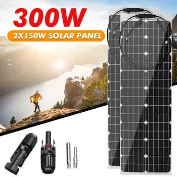 300W/150W 18V Solar Panel Semi-flexible Monocrystalline Solar Cell DIY Cable For Car RV Boat Battery Charger Waterproof
300W/150W 18V Solar Panel Semi-flexible Monocrystalline Solar Cell DIY Cable For Car RV Boat Battery Charger Waterproof