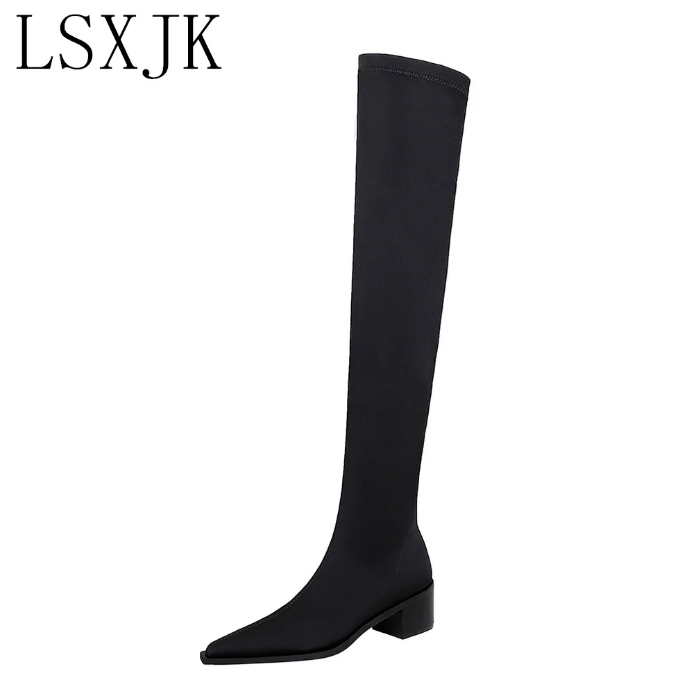 LSXJK Simple Thick Heels High Heels Pointed Toe Stretch Lycra Sexy Slim Pedicure Stovepipe OverTthe Knee Boots
LSXJK Simple Thick Heels High Heels Pointed Toe Stretch Lycra Sexy Slim Pedicure Stovepipe OverTthe Knee Boots