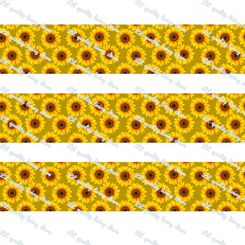 

Sunflower printed grosgrain ribbon 50 yards Tape Clothing Bakery hairbow gift wrapping hairbow headwear DIY decoratio