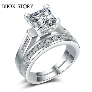 BIJOX STORY 925 sterling silver jewelry ring with 9mm square shaped zircon two in one ring for women men wedding party size 6-10
BIJOX STORY 925 sterling silver jewelry ring with 9mm square shaped zircon two in one ring for women men wedding party size 6-10