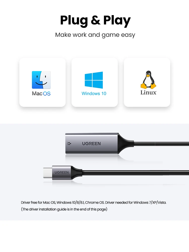 Ugreen USB C Ethernet RJ45 Lan адаптер для MacBook Pro Samsung Galaxy S10/S9/Note 9 Type сетевая карта Ethernet|ethernet