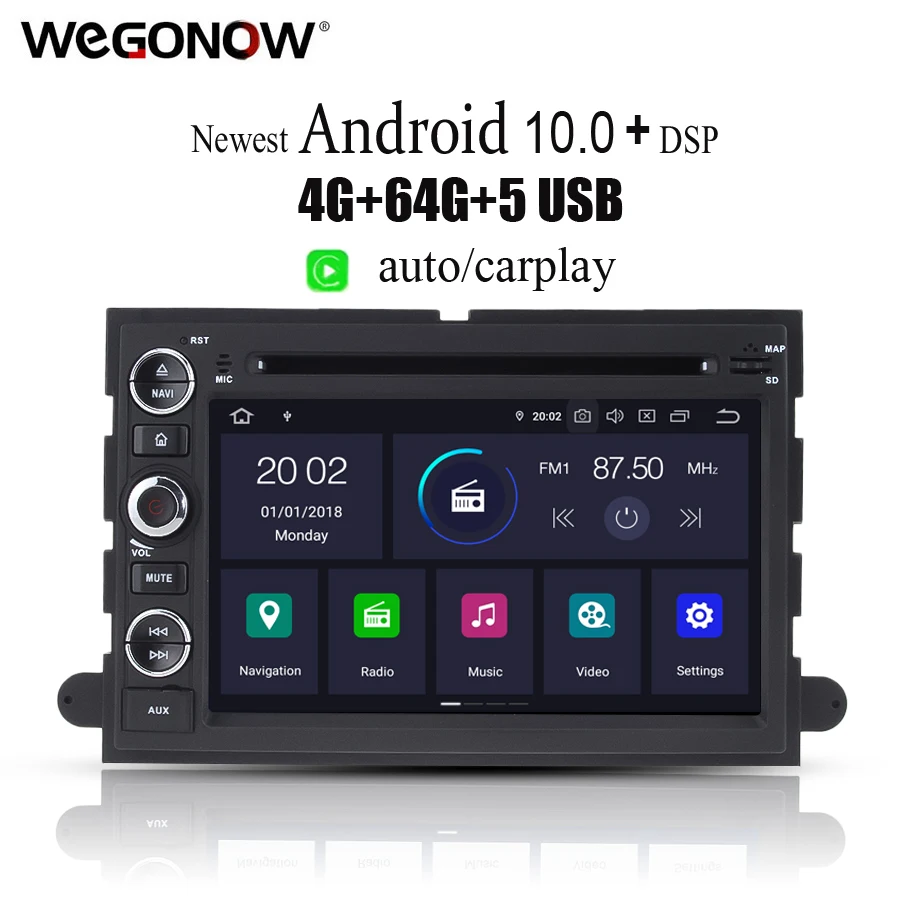 DSP IPS PX6 Android 10 4G RAM 64G Автомобильный dvd плеер GPS карта WIFI радио Bluetooth 4 2 для Ford Fusion Explorer