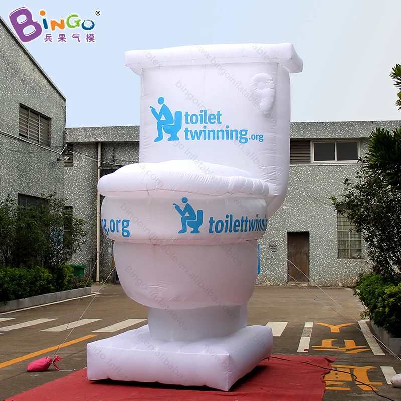 

Advertising Customization 3.3x2.1x4 Meters Inflatable Toilet for Sale / Giant Blow up Commode for Display Toys