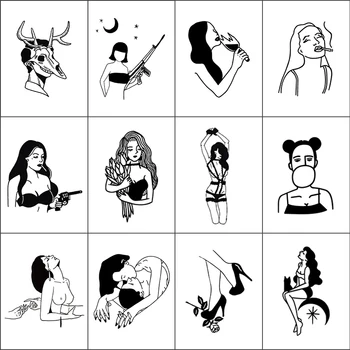 12 pcs/lot Waterproof Temporary Tattoo Sticker sexy gun girl skull moon flower Vintage Old School tatto flash tatoo fake tattoo
12 pcs/lot Waterproof Temporary Tattoo Sticker sexy gun girl skull moon flower Vintage Old School tatto flash tatoo fake tattoo