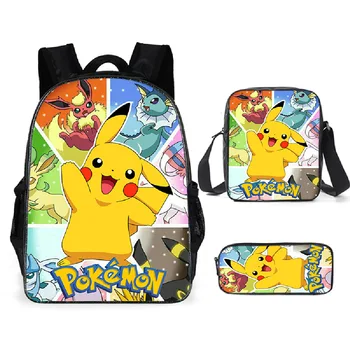 3pcs/set Pokemon Pikachu Cartoon Backpack Bookbag Teens Back to School Bags Super Mario Gifts For Boys Girls Birthday Mochilas
3pcs/set Pokemon Pikachu Cartoon Backpack Bookbag Teens Back to School Bags Super Mario Gifts For Boys Girls Birthday Mochilas
