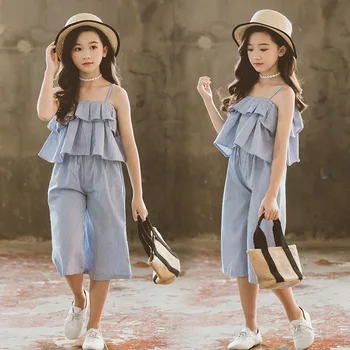 Teenage Girls Clothing Sets Kids Summer Clothes for Girls Backless Ruffle Cotton Top +Wide Leg Pants 2Piece Outfits 8 10 12 Year
Teenage Girls Clothing Sets Kids Summer Clothes for Girls Backless Ruffle Cotton Top +Wide Leg Pants 2Piece Outfits 8 10 12 Year