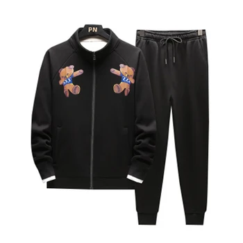Men Casual Bear Gym Walk Jogging Sport Tracksuit Coat Jacket Trousers Pants Suit Spring Fall Outfit 2PC
Men Casual Bear Gym Walk Jogging Sport Tracksuit Coat Jacket Trousers Pants Suit Spring Fall Outfit 2PC