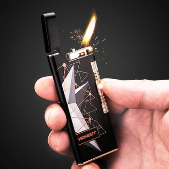 Vintage Ultra-thin Copper Butane Refillable Gas Lighters Sideslip Grinding Wheel Green Flame Lighter Gasoline Dropship Suppliers
Vintage Ultra-thin Copper Butane Refillable Gas Lighters Sideslip Grinding Wheel Green Flame Lighter Gasoline Dropship Suppliers