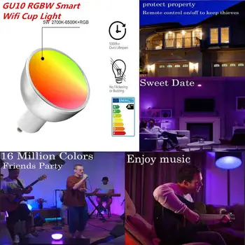 LED Lamp LED Light Bulb LED Bulb Super Bright Durable RGBW GU10 WIFI Control Bar Home Party Decoration Bedroom
LED Lamp LED Light Bulb LED Bulb Super Bright Durable RGBW GU10 WIFI Control Bar Home Party Decoration Bedroom