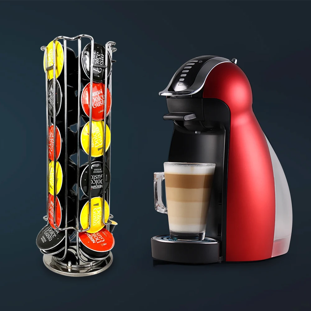 Фото 360 Rotating 24 Capsule Coffee Pod Holder Dispenser Capsules Dispensing Tower Stand Storage Shelf | Дом и сад
