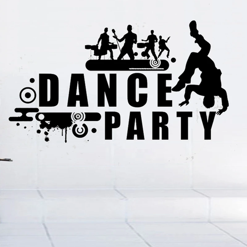 Dance Music Party Wall Sticker Rock Car Name Stickers Pub Ktv Decal Home Decoration Mural Band Decal