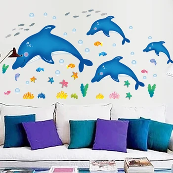 Cartoon Undersea Dolphin Wall Sticker for Kids Room Bathroom Marine Animals Decals Removable Vinyl Waterproof Home Decoration
Cartoon Undersea Dolphin Wall Sticker for Kids Room Bathroom Marine Animals Decals Removable Vinyl Waterproof Home Decoration