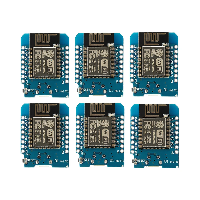 Фото Плата для разработки Wi-Fi Micro USB ESP-12 в 6 шт. ESP8266 3 Wemos D1 на базе ESP-8266 с контактом