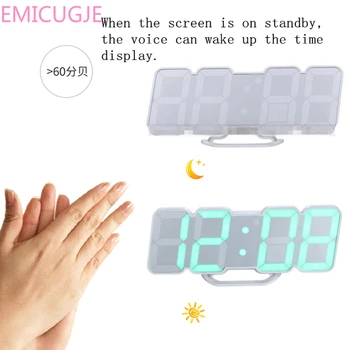 Digital Clock Voice Control Alarm Clock Modern 3D Wall Clock Desktop Thermometer Clock115 Kinds of Color Changes Remote LED
Digital Clock Voice Control Alarm Clock Modern 3D Wall Clock Desktop Thermometer Clock115 Kinds of Color Changes Remote LED