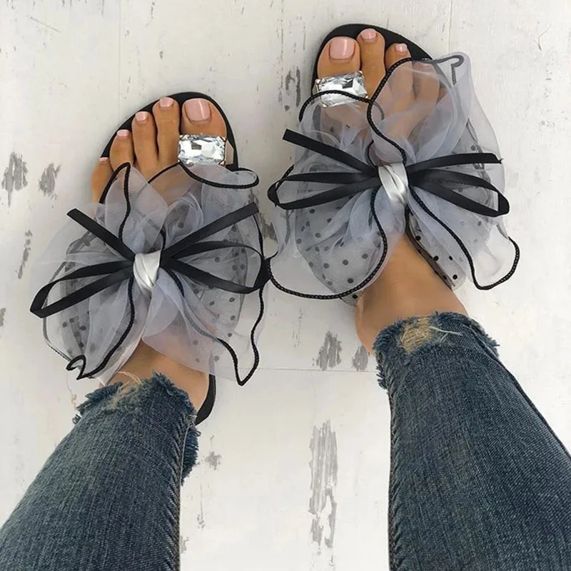 Summer Bowtie Slipper Flats Sandals Platform Mules Casual Fashion Female Beach Flip Flops Mesh Beach Slides Zapatos De Mujer
Summer Bowtie Slipper Flats Sandals Platform Mules Casual Fashion Female Beach Flip Flops Mesh Beach Slides Zapatos De Mujer