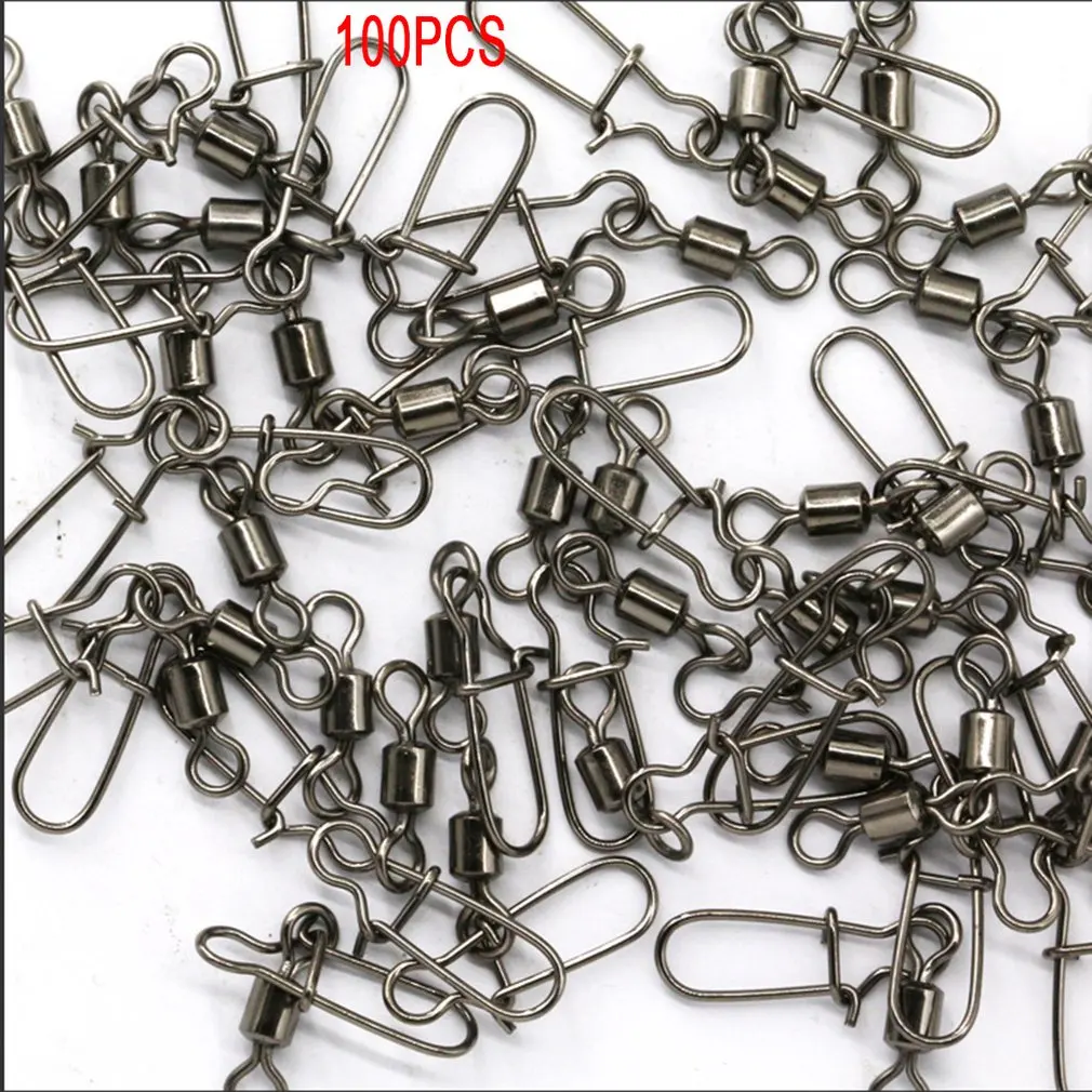 100pcs Stainless Steel Fishing Connector With Snap Fish Hook Lure Connector Bearing Rolling Swivel Snap Pins Fishing Accessories
100pcs Stainless Steel Fishing Connector With Snap Fish Hook Lure Connector Bearing Rolling Swivel Snap Pins Fishing Accessories