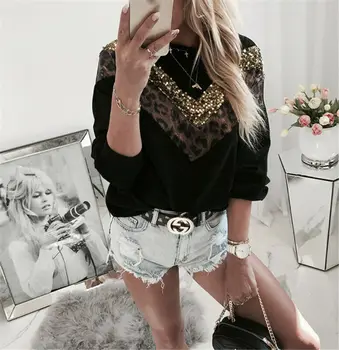Autumn Womens Leopard Print Patchwork Hoodies Sweatshirts Long Sleeve Loose Jumper Pullover Tops Casual winter thickening coat
Autumn Womens Leopard Print Patchwork Hoodies Sweatshirts Long Sleeve Loose Jumper Pullover Tops Casual winter thickening coat