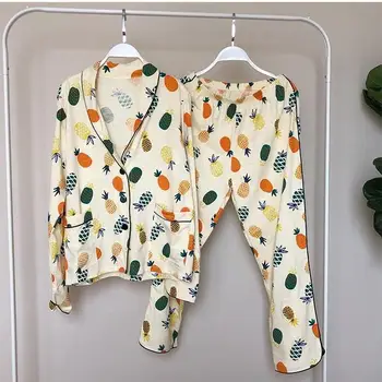 2019 Women Long Sleeve Pants Pajamas Sets Home Lounge Fruit Pattern Nightwear Female Long Pant Sleepwear Sets
2019 Women Long Sleeve Pants Pajamas Sets Home Lounge Fruit Pattern Nightwear Female Long Pant Sleepwear Sets