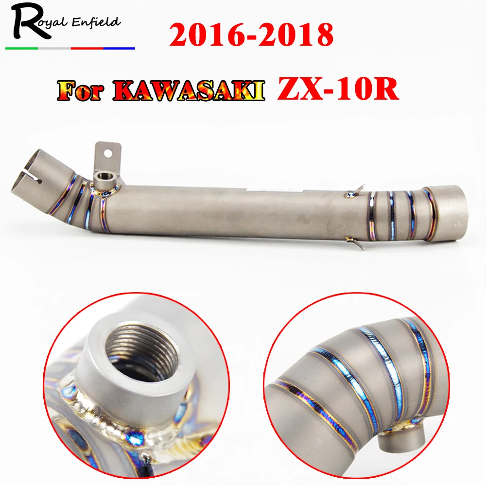 For KAWASAKI ZX10R 2016 - 2018 Motorcycle Exhaust Muffler Escape Bend Middle pipe titanium alloy Link Pipe Slip-On ZX 10R 16-18
For KAWASAKI ZX10R 2016 - 2018 Motorcycle Exhaust Muffler Escape Bend Middle pipe titanium alloy Link Pipe Slip-On ZX 10R 16-18