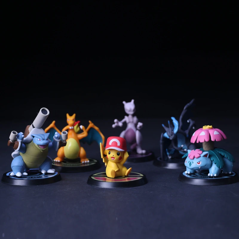 6 шт./комплект фигурки покемонов Blastois коллекция моделей Пикачу Mewtwo Charizard Аниме