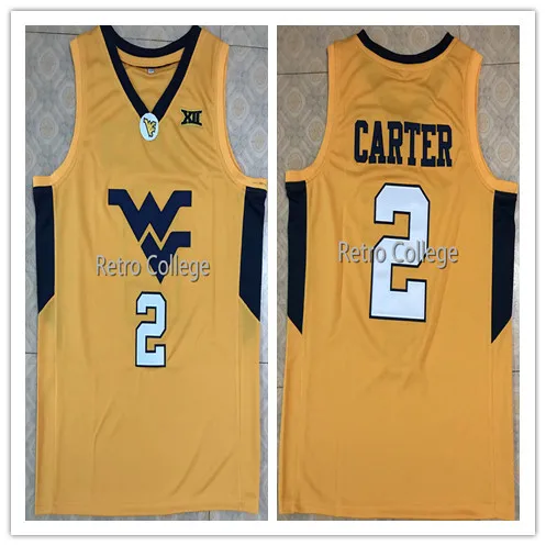 

44 JERRY WEST 2 Jevon Carter West Virginia Mountaineers Throwback mens Basketball Jersey Embroidery Stitched any Number and name