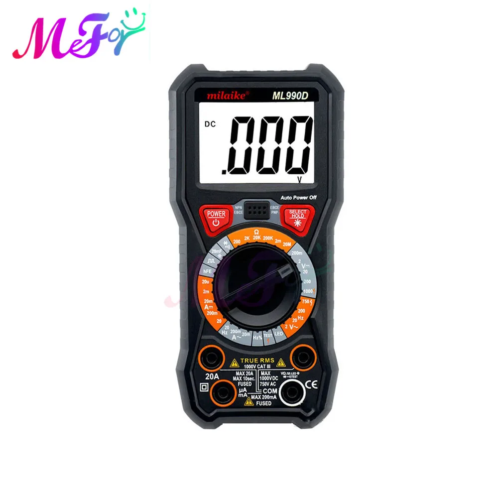 Digital Multimeter Battery AC/DC Voltage Current Meter BackLight Capacitance Resistance Diode Test Thermometer Ammeter Voltmeter
Digital Multimeter Battery AC/DC Voltage Current Meter BackLight Capacitance Resistance Diode Test Thermometer Ammeter Voltmeter